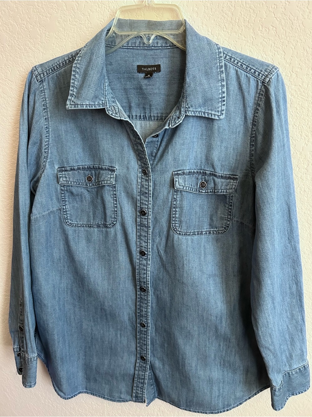 Talbots Denim Long Sleeve Button Down Shirt